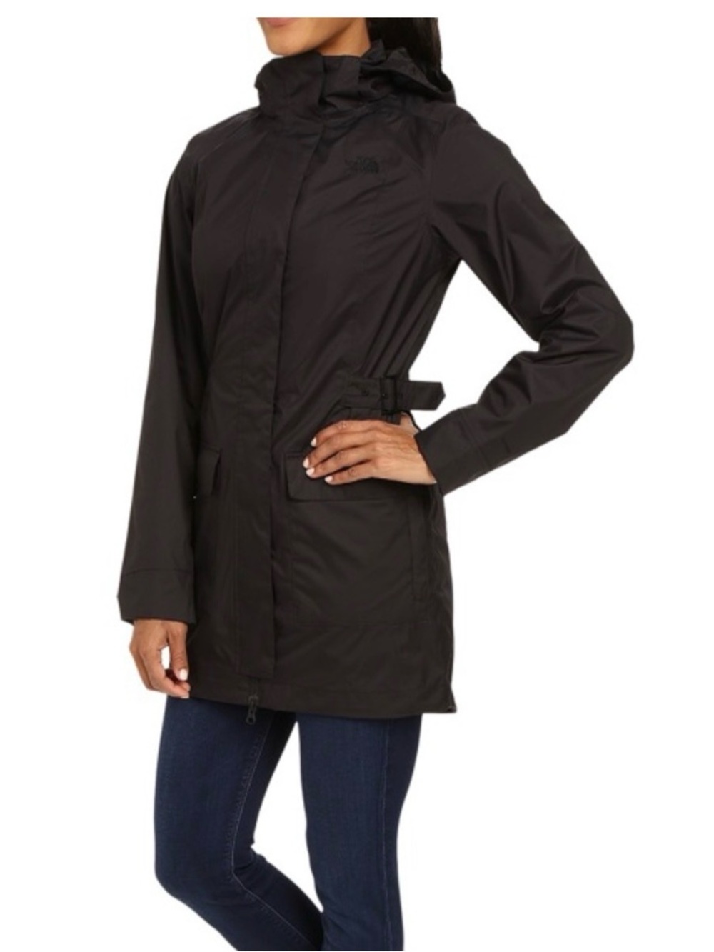 The North Face Tomales Bay Waterproof Removable Hooded Rain Jacket Black Small
